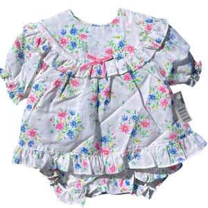 NEW Vintage Dress with matching bottoms. Sz 6-9 months